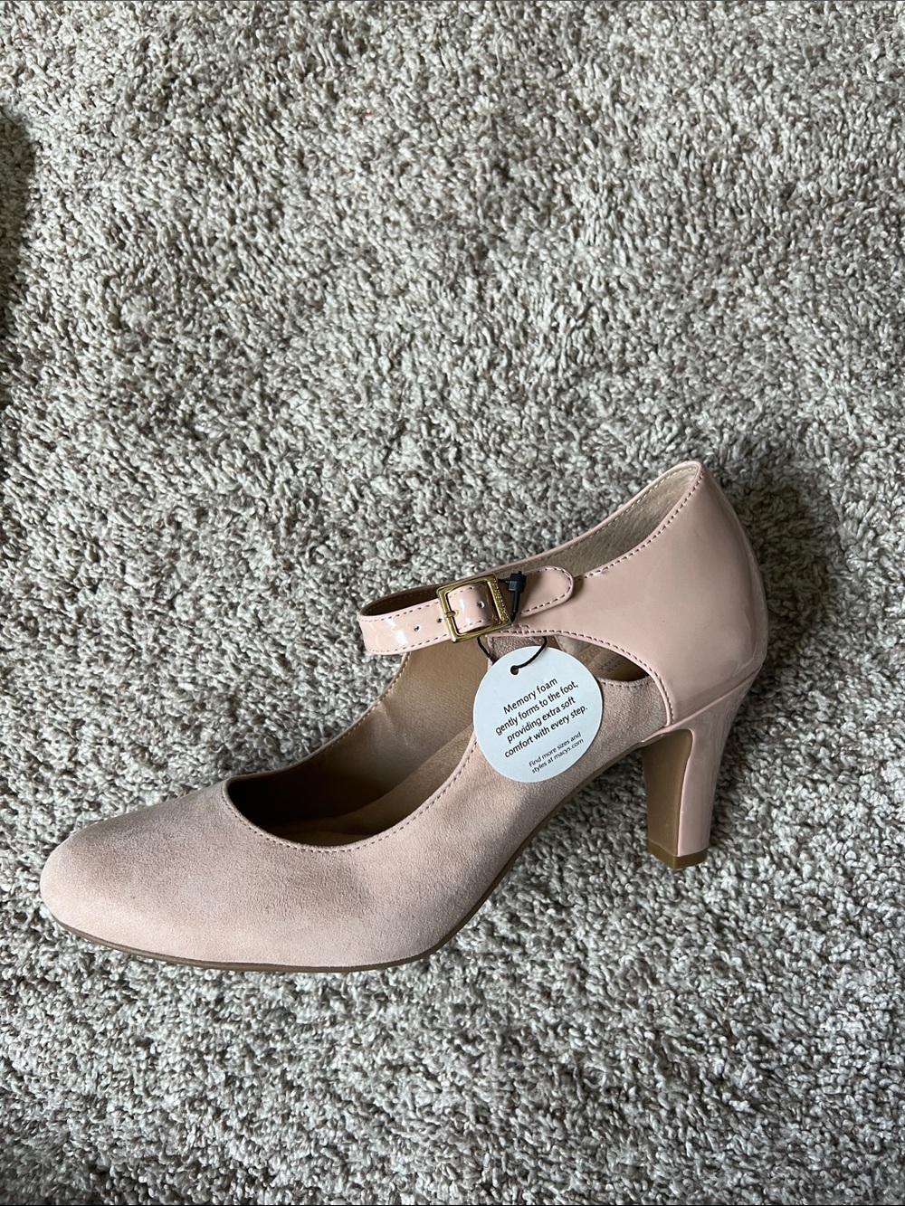 NWT Giani Bernini Pink Suede and Patent Mary Jane Heel Pump